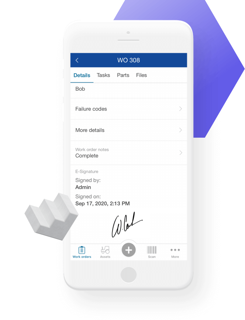 Work Order screen