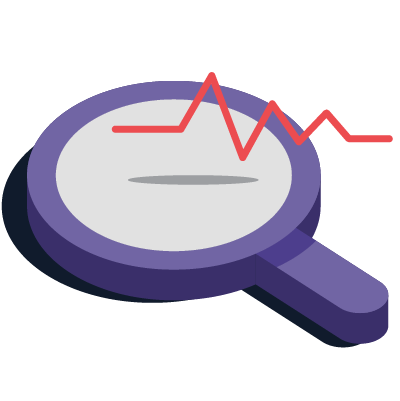 magnifying glass with pulse icon