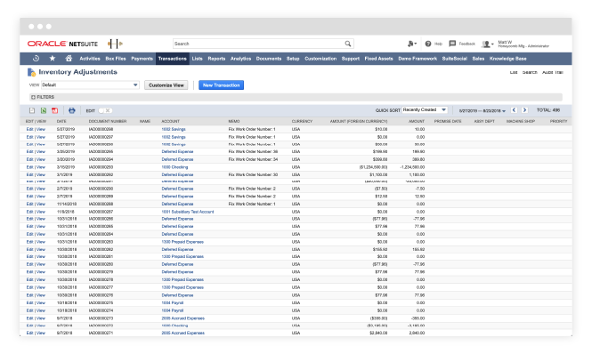 CMMS integrations: Example of NetSuite platform, inventory management/tracker