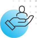 graphic of a person in the palm of a hand