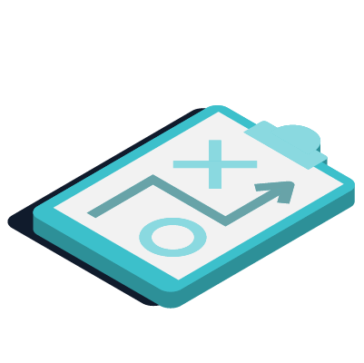 clipboard with upward arrow