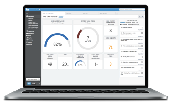 New fiix dashboard with widgets