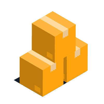 three cardboard boxes stacked