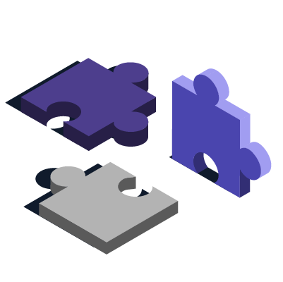 three puzzle pieces
