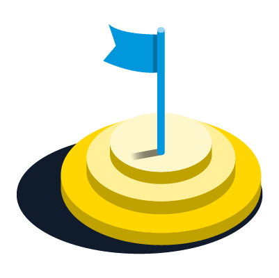 flag on a three tier platform